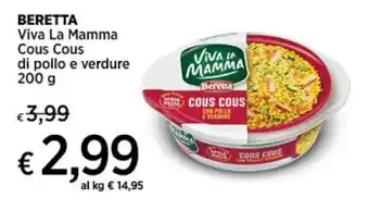 Crai BERETTA Viva La Mamma Cous Cous di pollo e verdure 200 g offerta