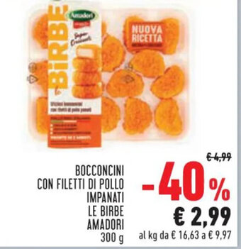 Conad BOCCONCINI CON FILETTI DI POLLO IMPANATI LE BIRBE AMADORI 300 g offerta
