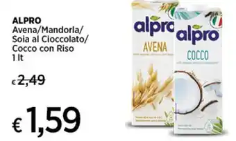 Crai ALPRO Avena/Mandorla/ Soia al Cioccolato/ Cocco con Riso 1 Lt offerta