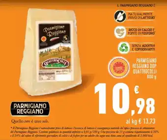 Conad PARMIGIANO REGGIANO DOP QUATTROCOLLI 800g offerta