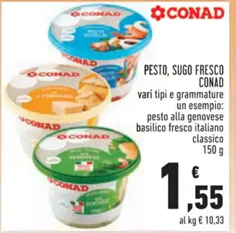 Conad PESTO, SUGO FRESCO CONAD 150 g offerta