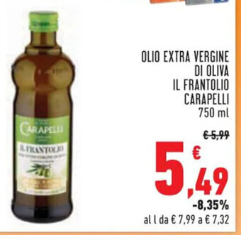 Conad OLIO EXTRA VERGINE DI OLIVA IL FRANTOLIO CARAPELLI 750 ml offerta