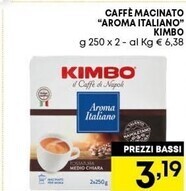 Pam Kimbo caffe macinato aroma italiano offerta