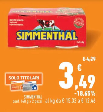 Conad SIMMENTHAL conf. 140 g x 2 pezzi offerta