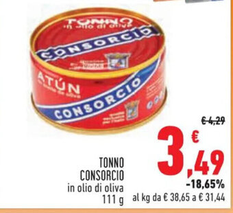 Conad TONNO CONSORCIO in olio di oliva 111g offerta