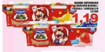 Sacoph Danone Supermario Yogoloso Banana/Fragola/Cioccolato 2x110g offerta