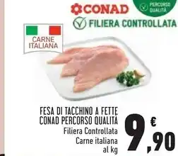 Conad City Conad fesa di tacchino a fette percorso qualità offerta
