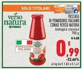 Conad Conad passata di pomodoro italiano offerta