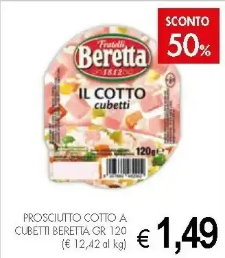 Crai Beretta Prosciutto Cotto A Cubetti 120g offerta