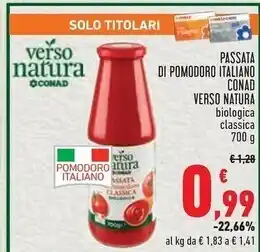 Conad Superstore Conad passata di pomodoro italiano offerta