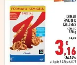 Conad Superstore Kelloggs cereali special k classic offerta