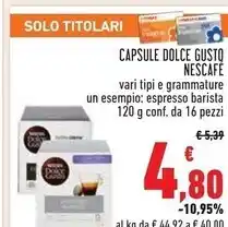 Conad Nescafé capsule dolce gusto offerta