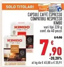 Conad Kimbo capsule caffe espresso compatibili offerta