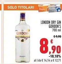 Conad Gordon's london dry gin offerta