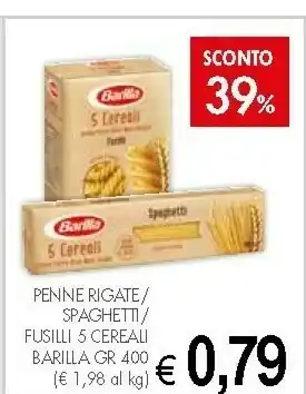 Crai Barilla Penne Rigate / Spaghetti / Fusilli 5 Cereali offerta