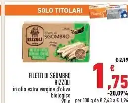 Conad Rizzoli filetti di sgombro offerta