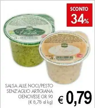 Crai Salsa Alle Noci/pesto Sen Aglio Artigiana Genovese offerta