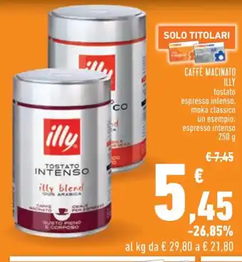 Conad CAFFÈ MACINATO ILLY 250g offerta