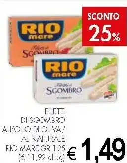 Crai Rio Mare Filetti Di Sgombro All'Olio Di Oliva 125 G(ml) offerta