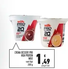 Milk pro crema dessert high protein