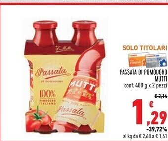 Conad Superstore Mutti passata di pomodoro offerta