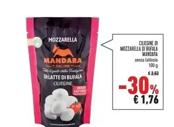 Conad Superstore Mandara ciliegine di mozzarella di bufala offerta