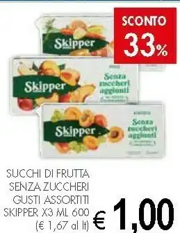 Crai Skipper Succhi Di Frutta Senza Zuccheri offerta