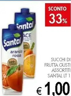 Crai Santal 100% Frutta Arancia Rossa E Succo D'Uva 1000 G(ml) offerta