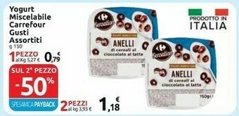 Carrefour Carrefour Anelli Di Cereali Al Cioccolato Al Latte 150g offerta