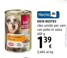 dm drogerie markt Dein bestes - cibo umido per cani con pollo in salsa offerta