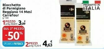 Carrefour Carrefour Blocchetto Di Parmiggiano Reggiano 150g offerta