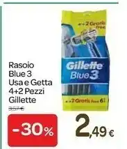 Carrefour Gillette Rasoio Blue 3 Usa E Getta offerta