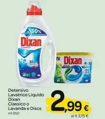 Carrefour Dixan Detersivo Lavatrice Liquido Classico offerta