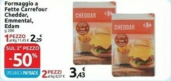 Carrefour Carrefour Formaggio A Fette Cheddar offerta