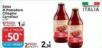 Carrefour Carrefour - Salsa Di Pomodoro Ciliegino 330 G(ml) offerta
