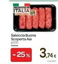 Carrefour Aia Salsiccia Buona Scoperta 500 G offerta