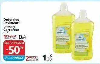 Carrefour Carrefour Detersivo Pavimenti Limone offerta