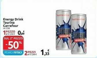 Carrefour Carrefour Energy Drink Taurina offerta