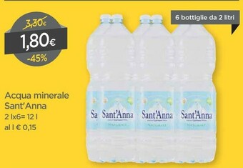 DPiù Sant'anna Acqua Minerale Naturale 2000 G(ml) offerta