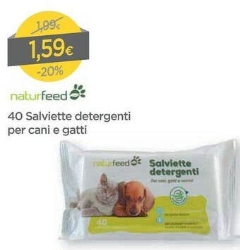 DPiù Naturfeed 40 Salviette Detergenti Per Cani E Gatti offerta