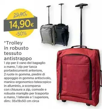 DPiù Trolley In Robusto Tessuto Antistrappo offerta