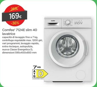 DPiù Comfee' 7124E Slim 40 Lavatrice offerta