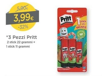 DPiù Pritt Colla Stick 3 Pezzi offerta