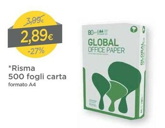 DPiù Global Office Paper Risma 500 Fogli Carta offerta