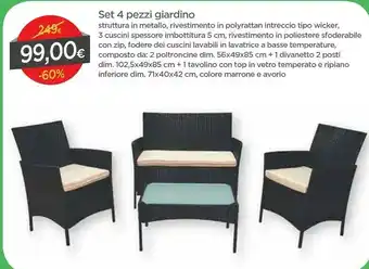 DPiù Dpiù Set 4 Pezzi Giardino offerta
