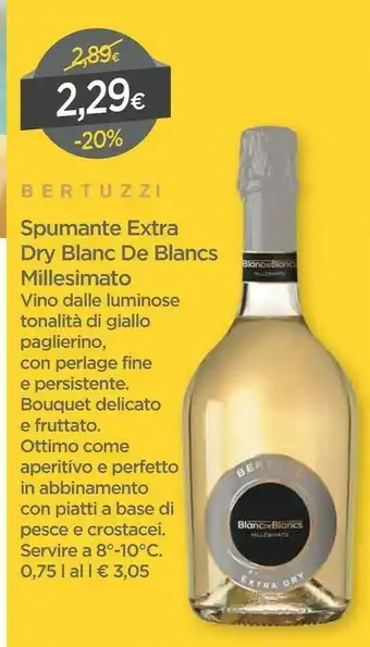 DPiù Millesimato Spumante Extra Dry Blanc De Blancs750 Ml offerta