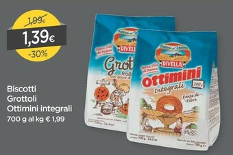 DPiù Divella Ottimini Biscotti Integrali 700 G(ml) offerta