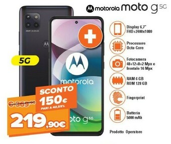 Expert Motorola Moto G 5G 17 Cm (6.7") Android 10.0 USB Tipo-C 6 GB 128 GB 5000 MAh Grigio offerta