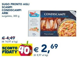Arbi Condiscampi Sugo Pronto Agli Scampi 300 G(ml)