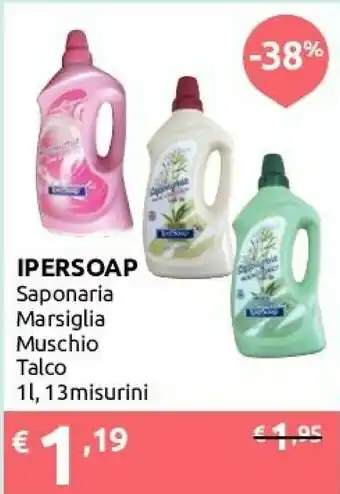 Ipersoap Ipersoap Saponaria Marsiglia Muschio Talco 1000 Ml offerta